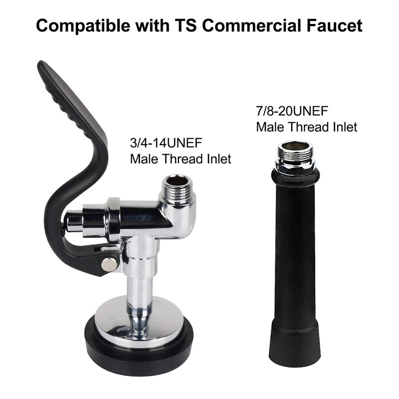 KWODE Pre-rinse Spray Valve Head for All Commercial Kitchen Sink Faucet, High Pressure Dish Sprayer Nozzle with Hand Grip Assembly Replacement Kit for Restaurant Industrial Faucets Black - Image 2